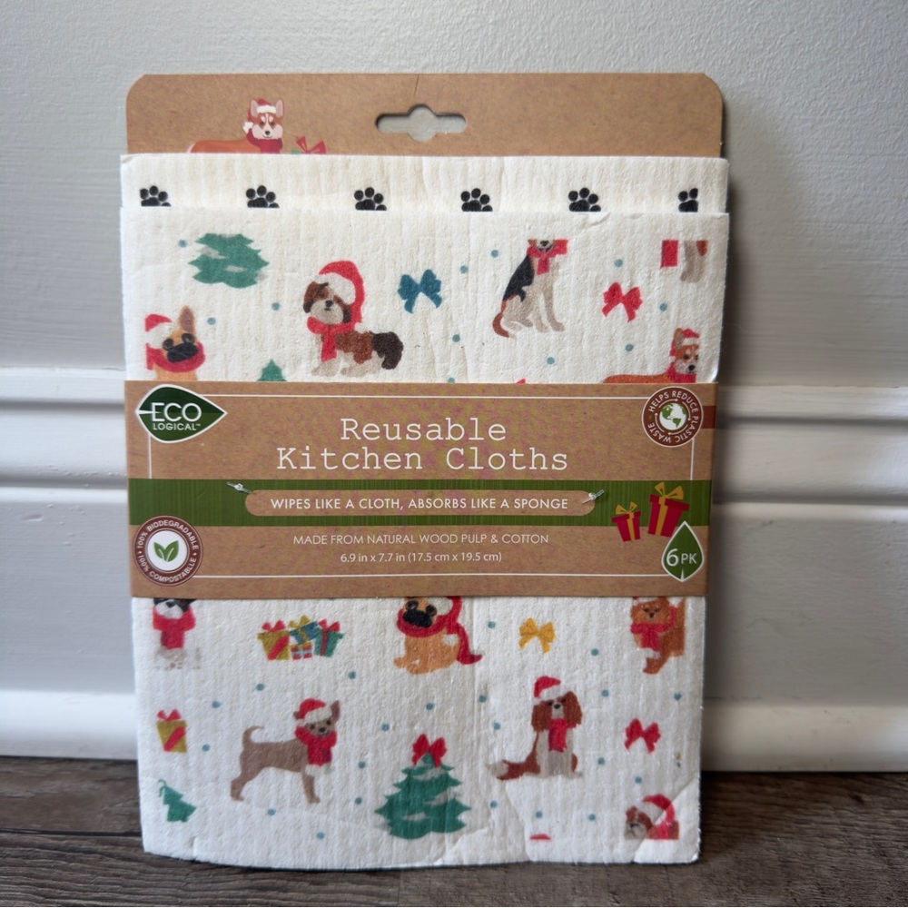 Holiday Dog Lover Reusable Kitchen Cloths